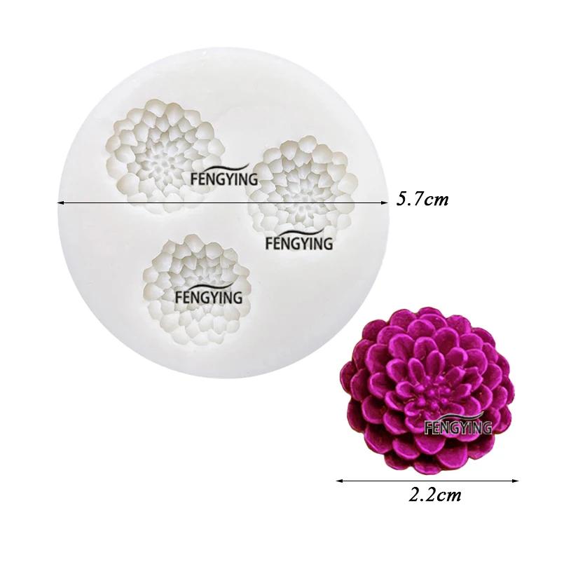 Moule de cuisson de gâteau en Silicone, fleur Dahlia, Sugarcraft, Cupcake au chocolat, outils en rés