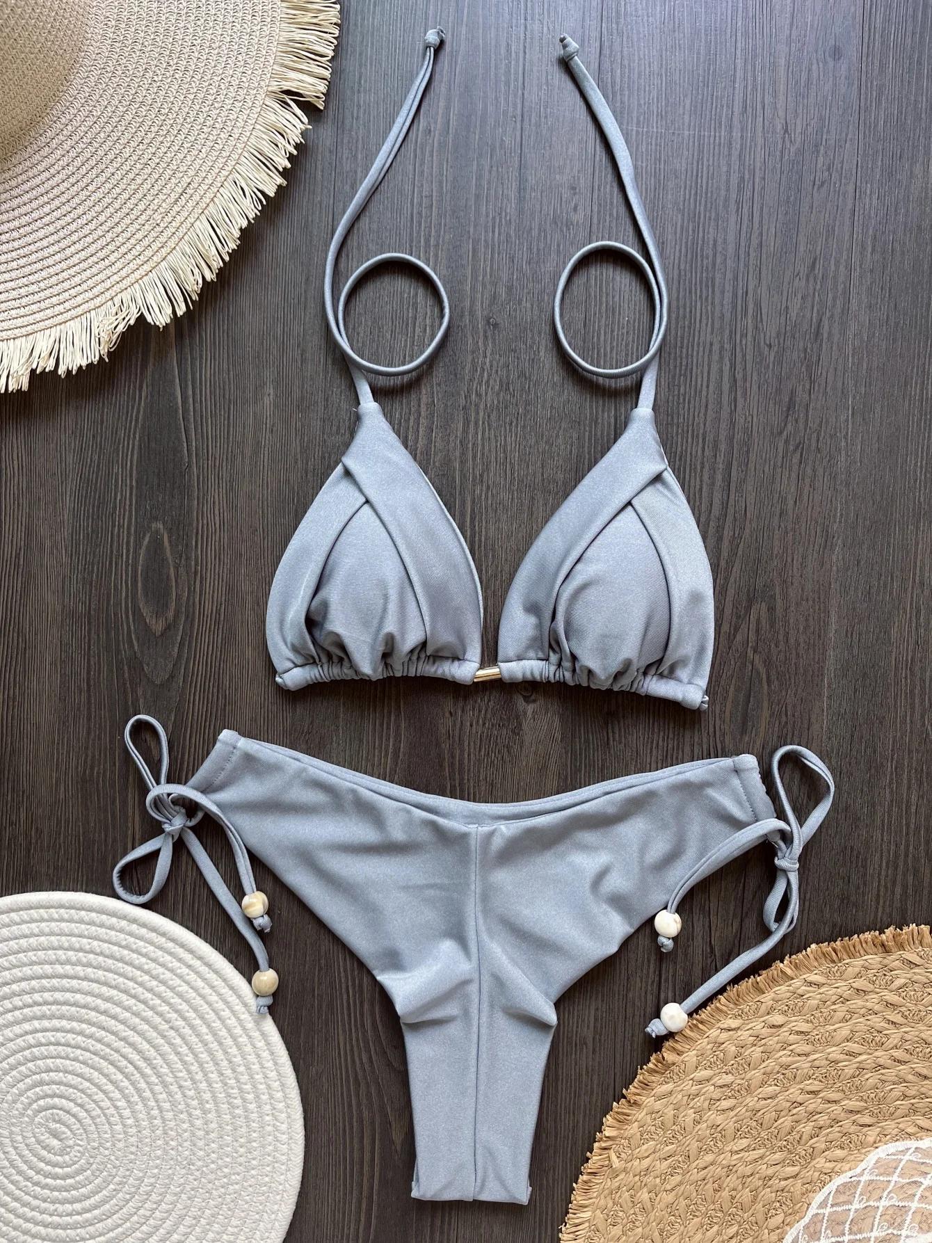 2025 nouveau Triangle Sexy maillot de bain pour femmes Bikinis brésiliens licou maillots de bain Pus