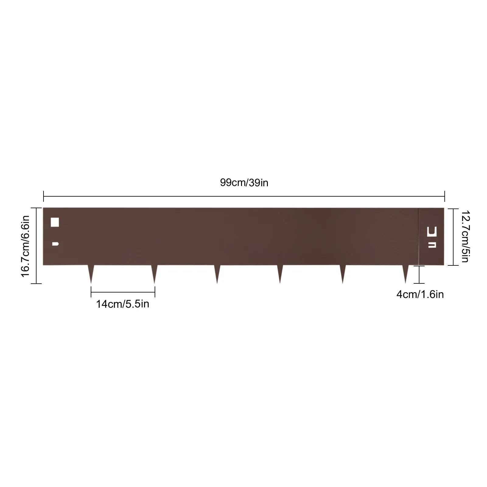 Kit de Bordure de Pelouse en Acier de 5x39 Pouces, Bordure de Jardin en Métal, Bordure de Pelouse po
