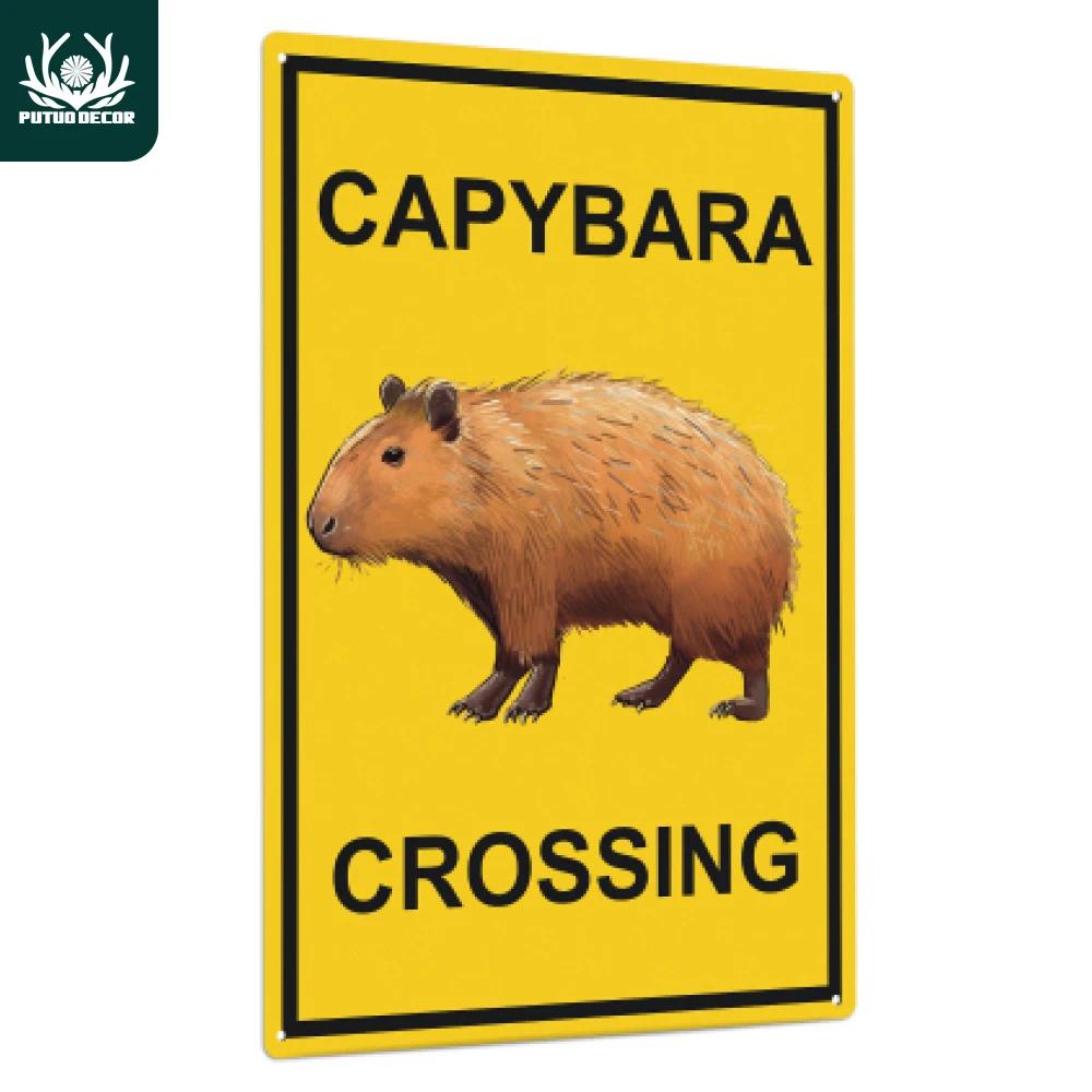 Putuo Decor-Panneau en métal Capybara, affiche d'art mural vintage 18, 7.8x11.8, 1 pièce, pour la ma