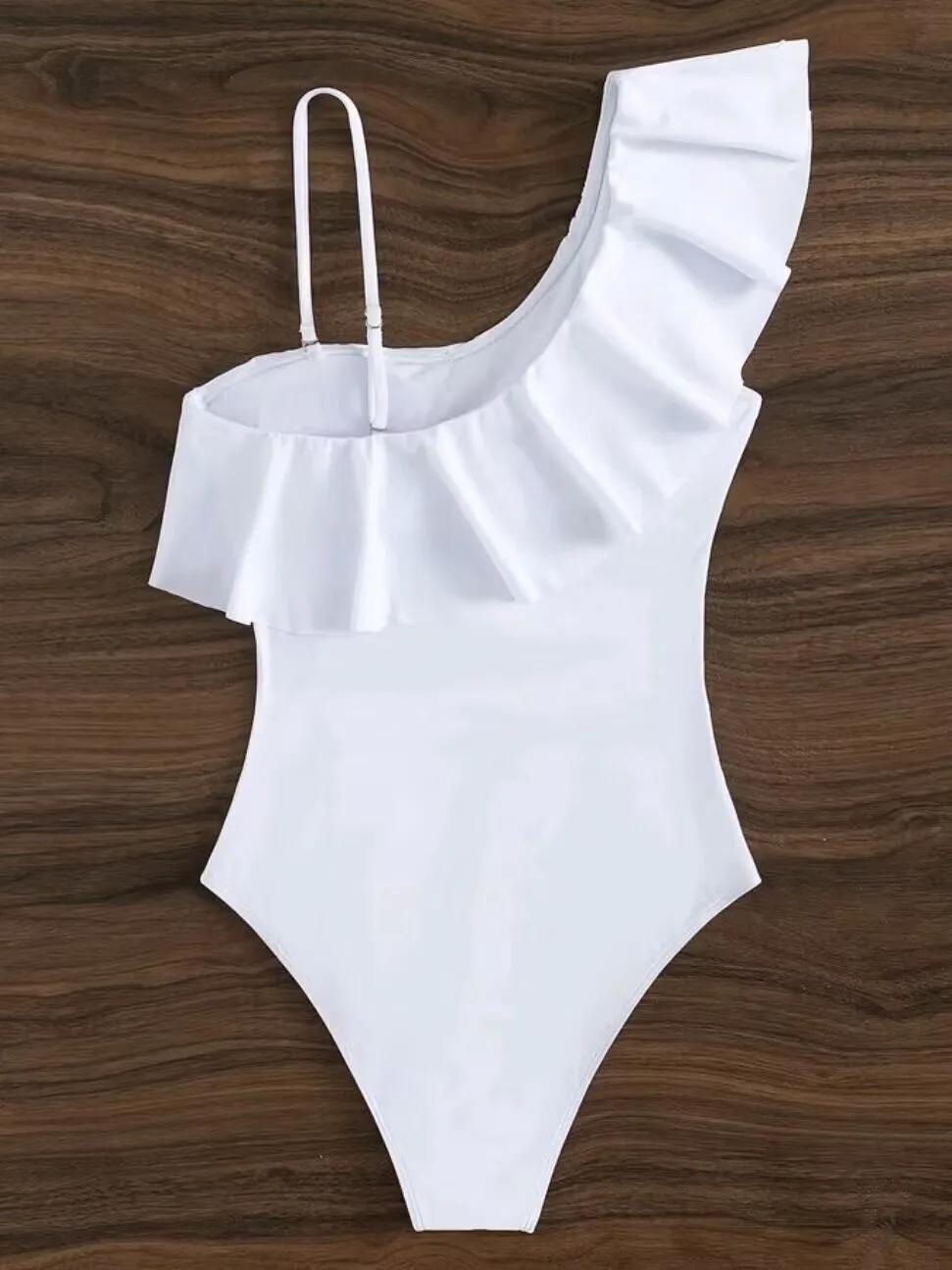 Maillot de bain une pièce femme à volants et empiècements en maille contrastante 2026, style body, p