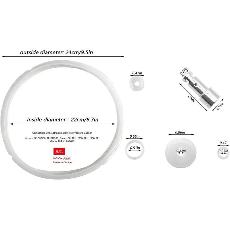 Ensemble de remplacement universel pour autocuiseurs, flotteurs et bancs, joint en silicone transpar