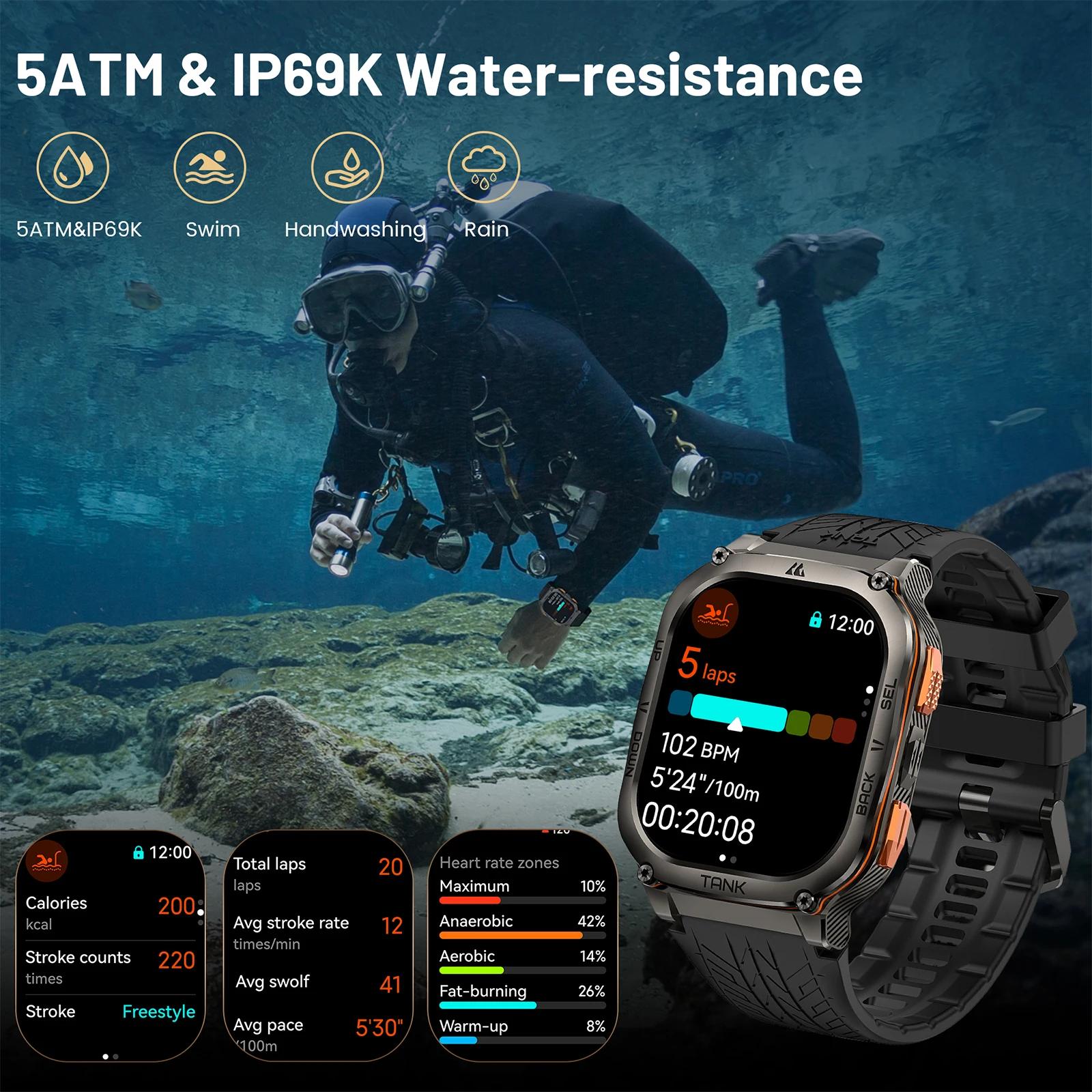 KOSPET TANK M3 Ultra GPS montre intelligente hommes qualité militaire boussole altimètre barométriqu