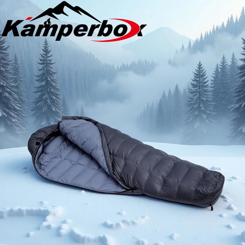 Kamperbox Sac de couchage en duvet d'oie Sac de couchage d'hiver Sac de couchage d'hiver en duvet d'