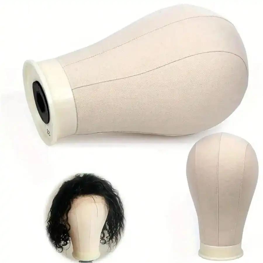 Tête de Mannequin de 22 pouces avec support, modèle de perruque en toile avec trou de montage pour l