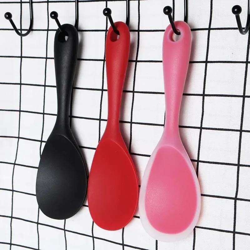 Cuillère à riz suspendue en Silicone, louche de cuisine, casserole antiadhésive, cuiseur à riz élect