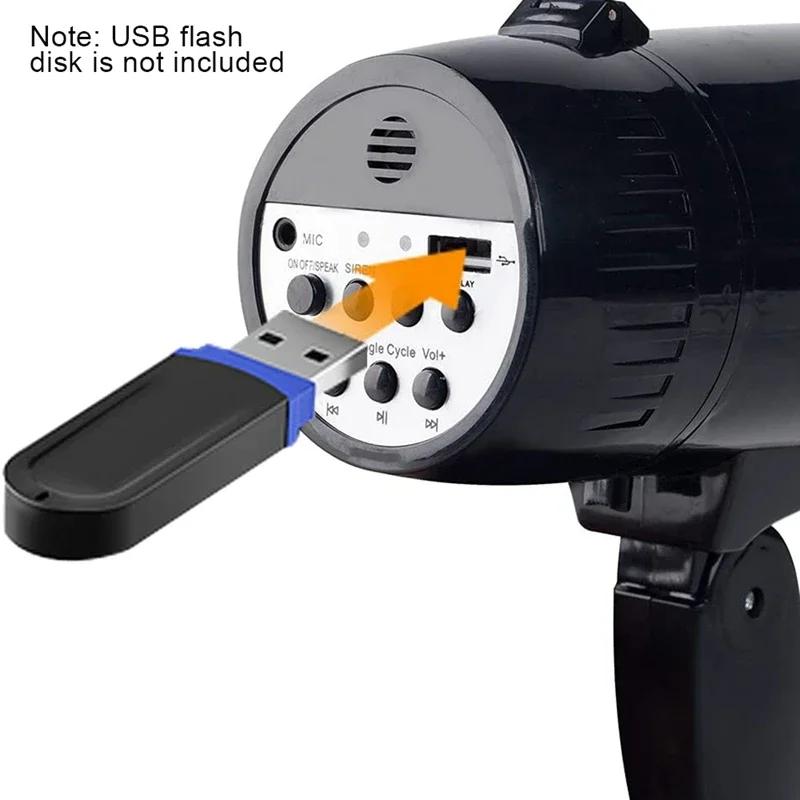 Haut-parleur mégaphone Portable, puissance 35 watts, Bullhorn PA avec Microphone portatif détachable