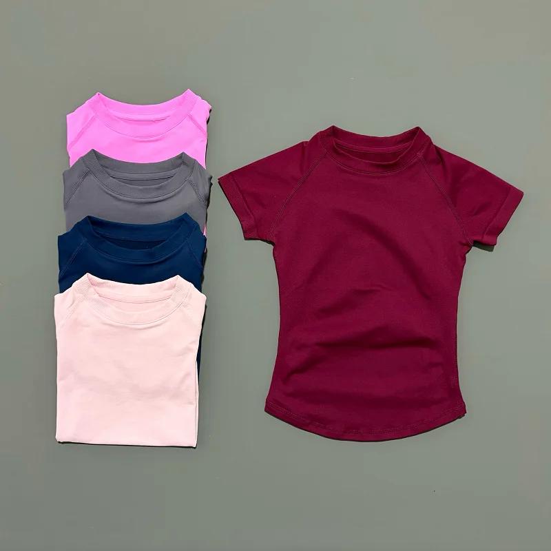 Haut de sport à manches courtes pour femme, t-shirt de course, t-shirt de sport d'été à manches cour