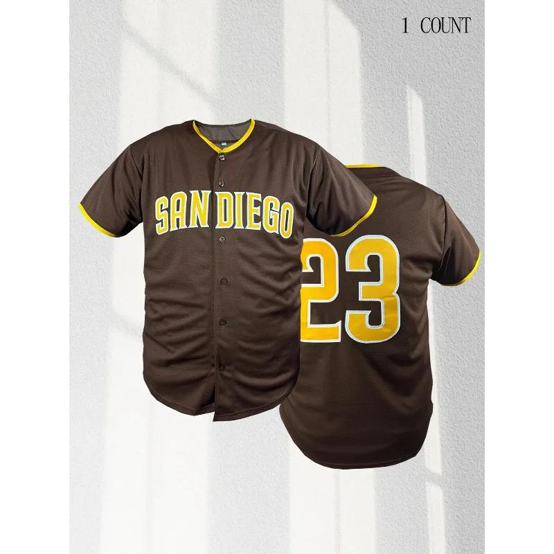 Maillot de baseball brodé pour hommes, vêtements de sport confortables, chemise de baseball cousue p