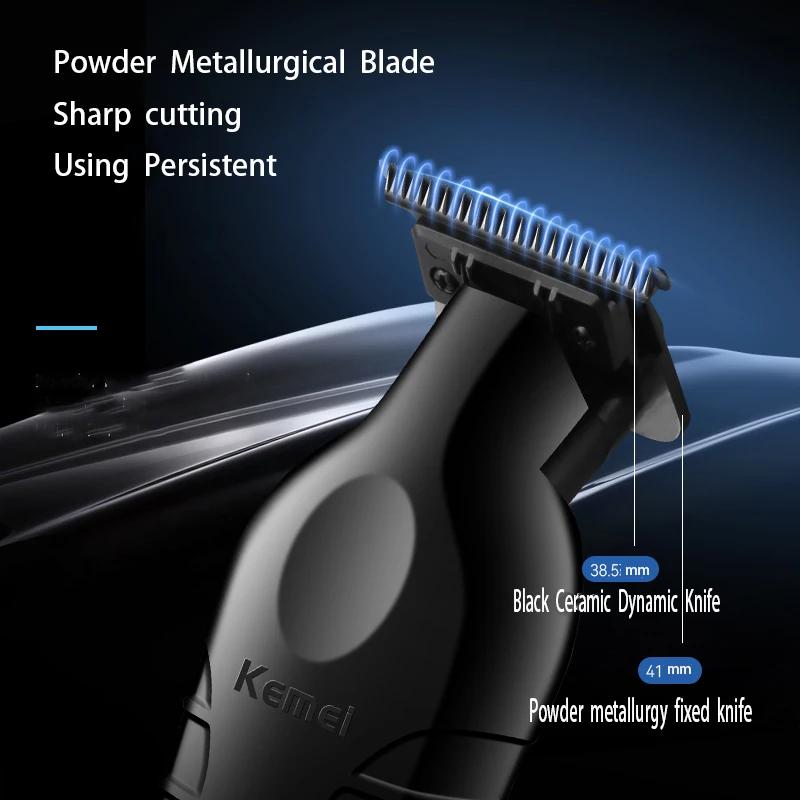 Kemei 2299 barbier tondeuse à cheveux sans fil 0mm zéro écart sculpture tondeuse Detailer profession