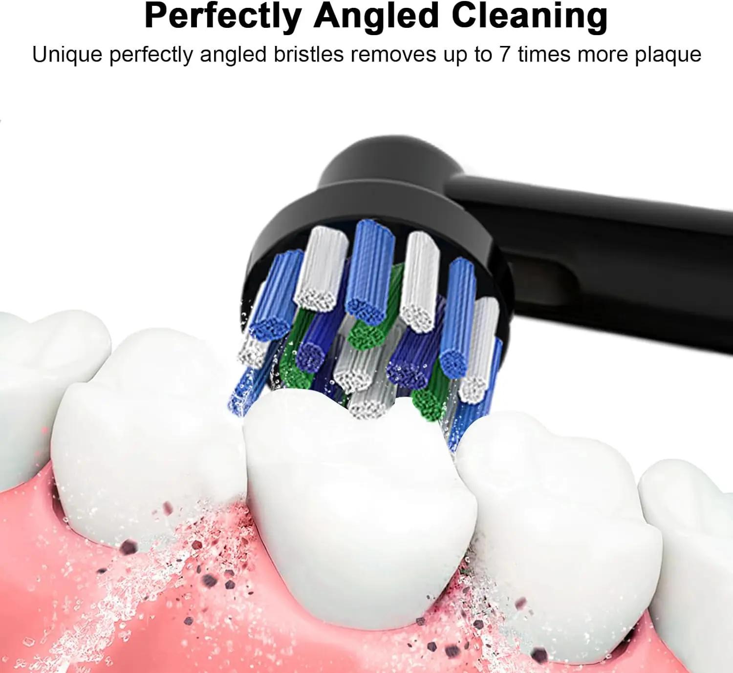 Recharge de têtes de brosse à dents croisées noires, pour Oral B Braun Pro 500/1000/1500/3000/3757/5