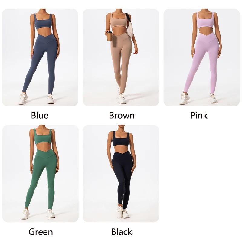 Ensemble de sport deux pièces Hearuisavy d'été de haute qualité pour femme – Vêtements de yoga, tenu
