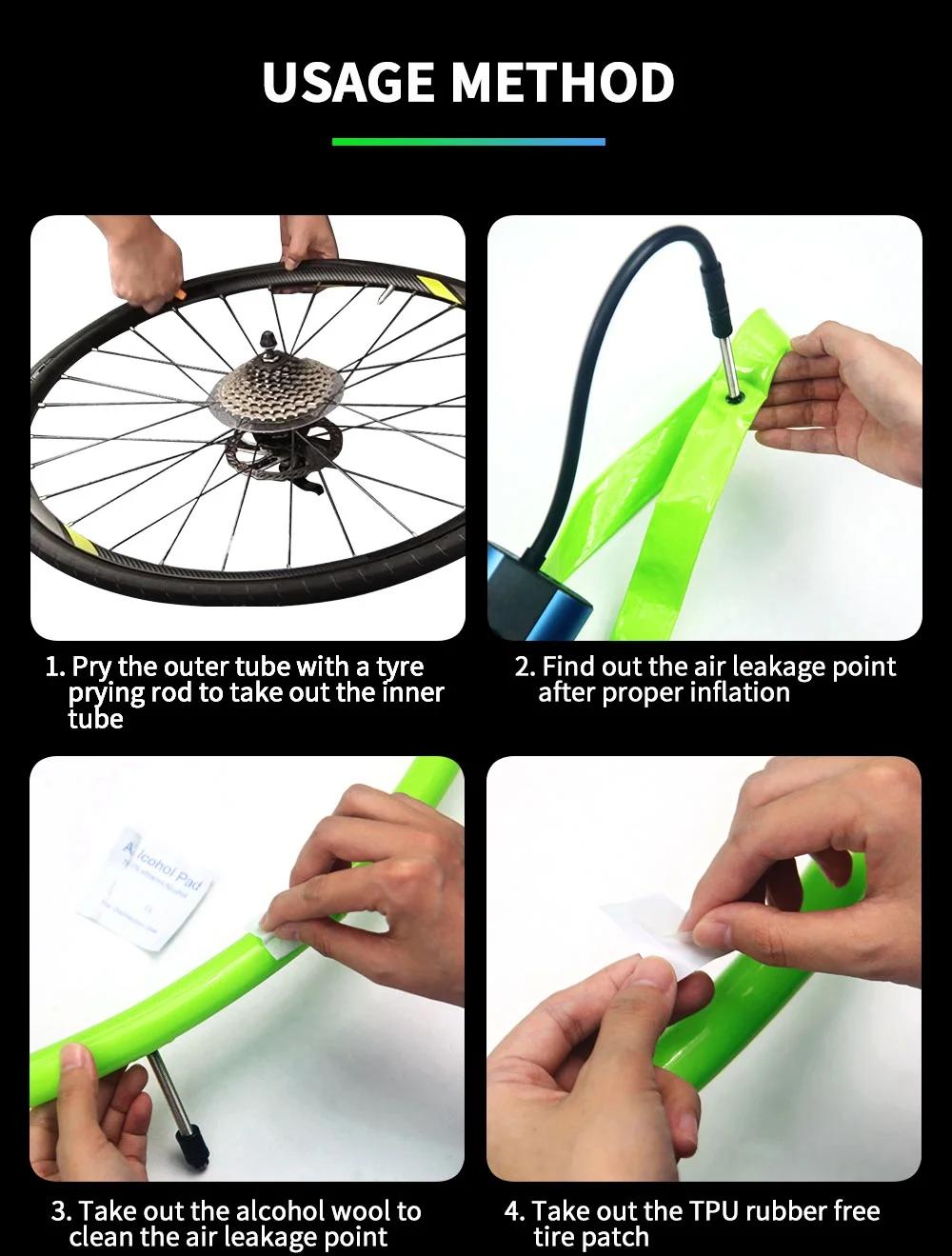 CYCLAMI Kit de Réparation d'outils de Patch de Patch de Pneu de Chambre à air de vélo 8 pièces Route