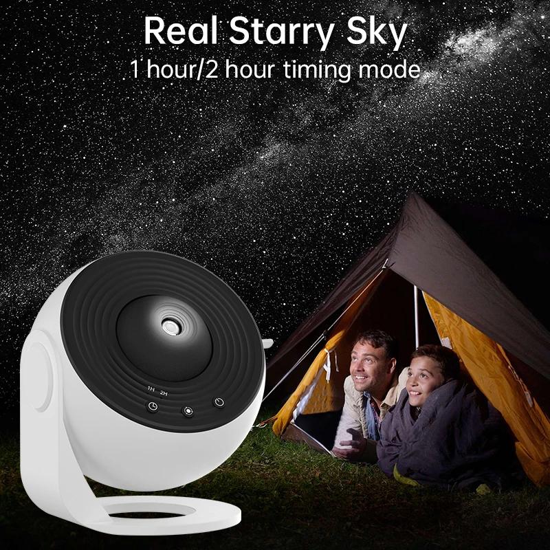 Projecteur de galaxie veilleuse Projecteur de ciel étoilé 360 °   Lampe planétarium rotative pour ch