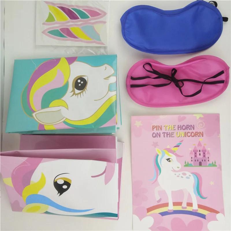 Fournitures de décoration de fête licorne pour enfants mignons, ensemble de jeu de broches de licorn