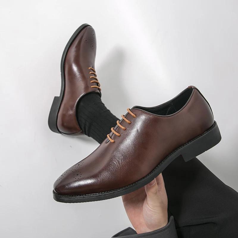 Chaussures Richelieu Classiques en Cuir de Haute Qualité pour Hommes – Tendance Décontractée et Habi