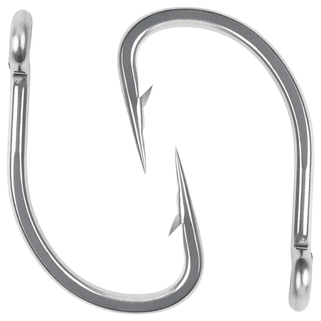 Hameçons circulaires en acier inoxydable pour la pêche en eau salée, lot de 15 pièces, accessoire po