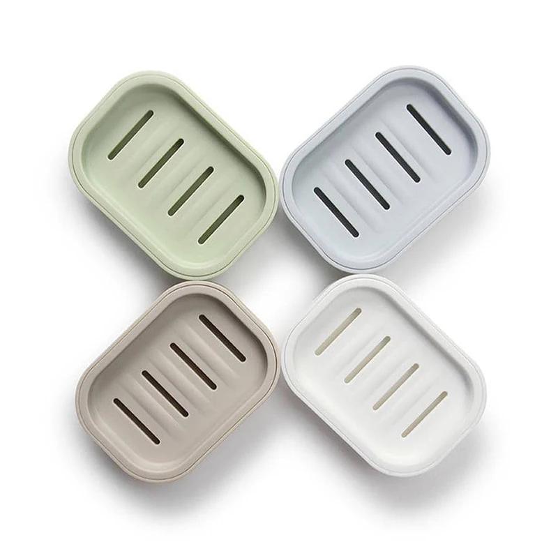 Porte-savon carré Double couche avec couvercle, boîte à savon de vidange en plastique, ménage salle 