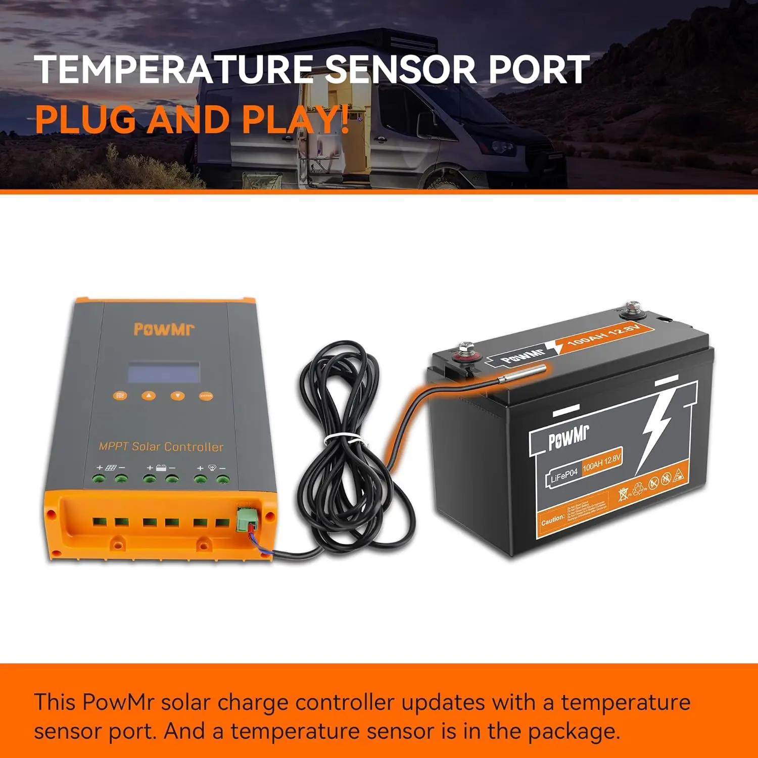 PowMr nouveau contrôleur de Charge solaire MPPT 60A 12 V/24 V/36 V/48 V LCD affichage panneau solair