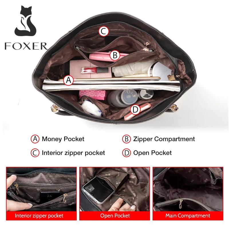 FOXER marque élégant femmes en cuir de vachette sac à main femme sac à bandoulière Design de luxe da