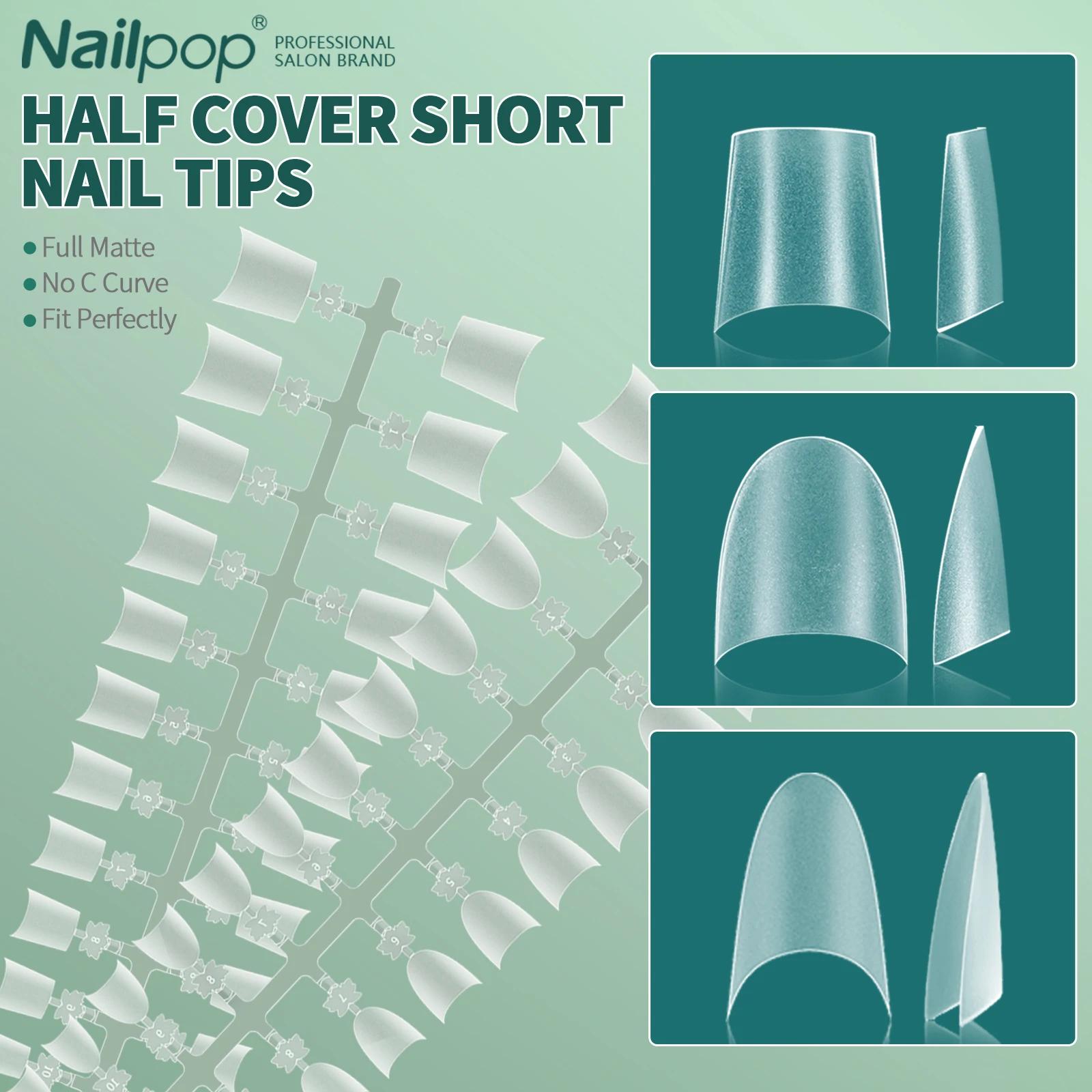 Faux ongles courts demi-couverture, 150 pièces, mat, 12 tailles, sans courbe C, pour Extension d'ong