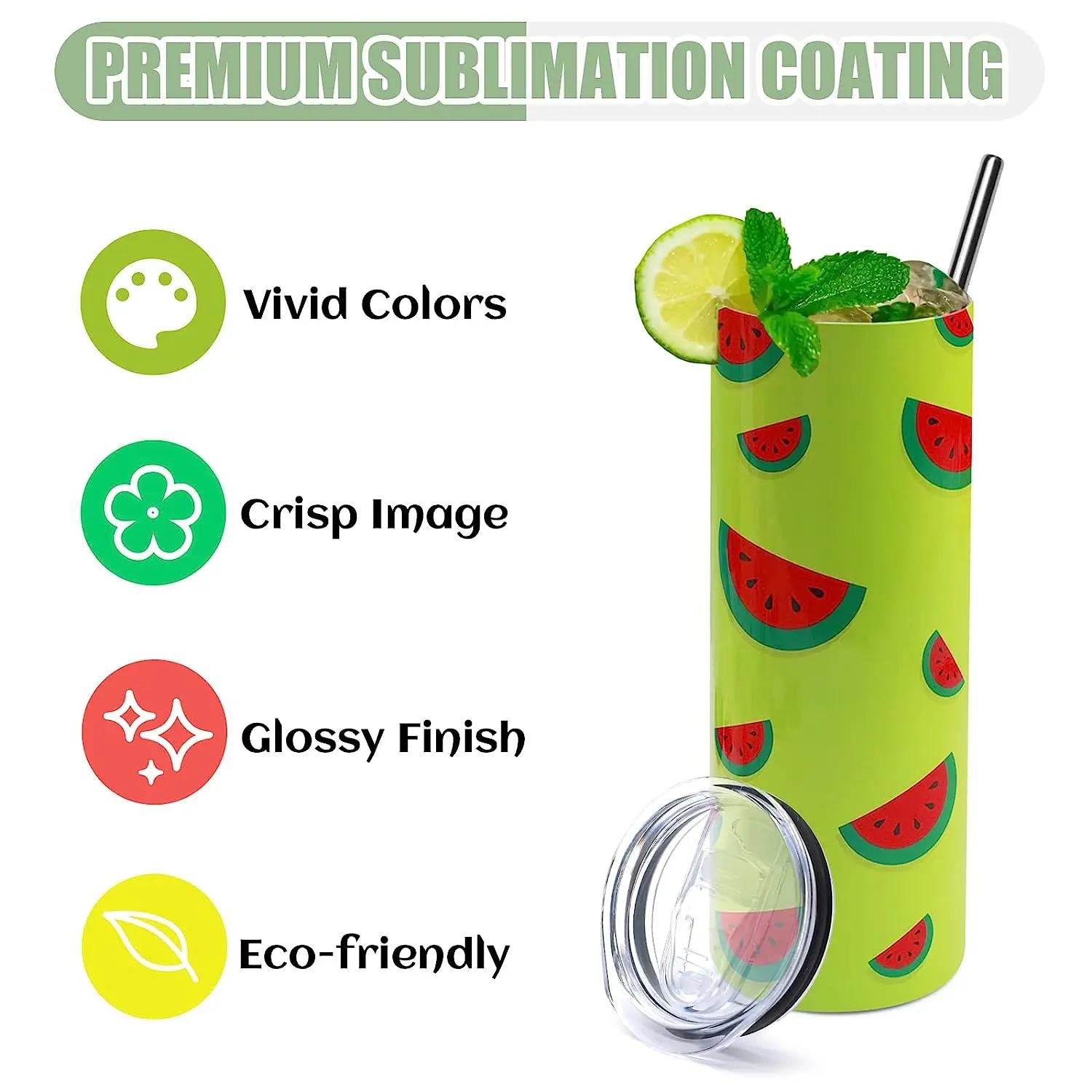 HTVRONT 8 pièces en acier inoxydable 20 OZ gobelets à Sublimation maigre droit gobelet à Sublimation