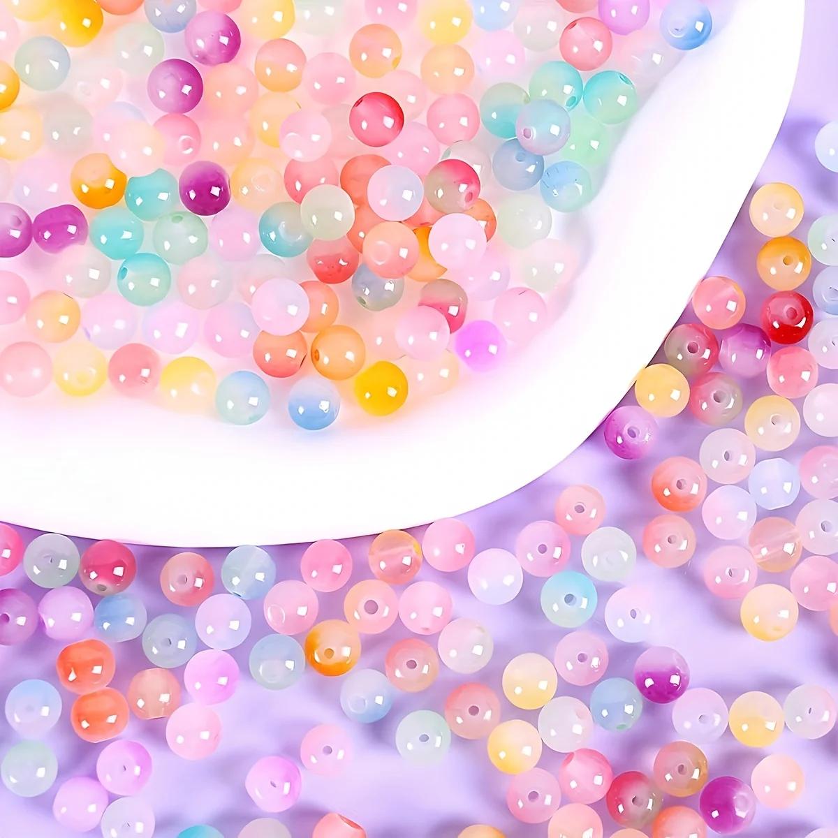Kit de fabrication de bijoux en perles de verre cristal 24 couleurs, 480 pièces, perles rondes de St