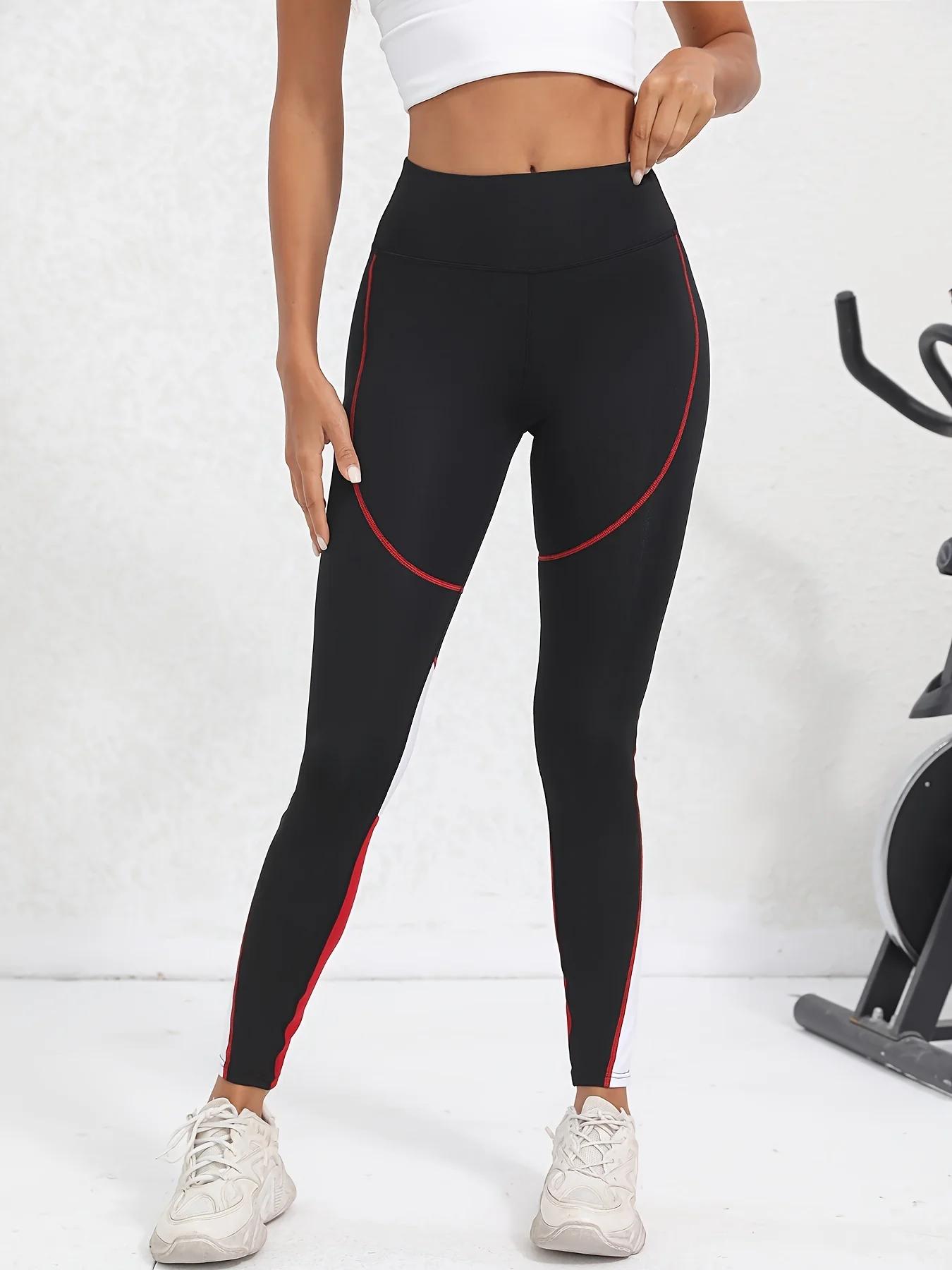 Pantalon de Yoga taille haute en maille colorée avec poches, Leggings d'entraînement pour femmes, co