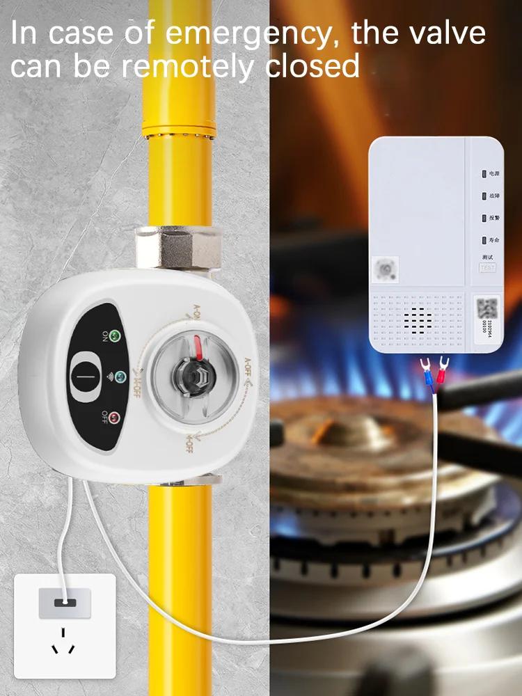 Vanne intelligente pour eau et gaz, commande vocale à distance via application, alarme automatique d