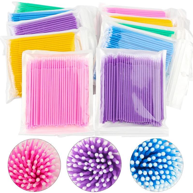 Brosse de nettoyage de cils, 100 pièces, Extension de cils, Micro coton-tige, microbrosse pour cils 