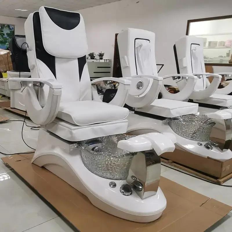 Blanc ajouter noir pédicure intelligente pied Spa chaise de Massage inclinable en cuir canapé magasi