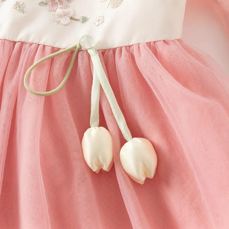 Fur ses-Robe Hanfu de style chinois pour enfants, robe en maille pour enfants, robe douce pour bébés