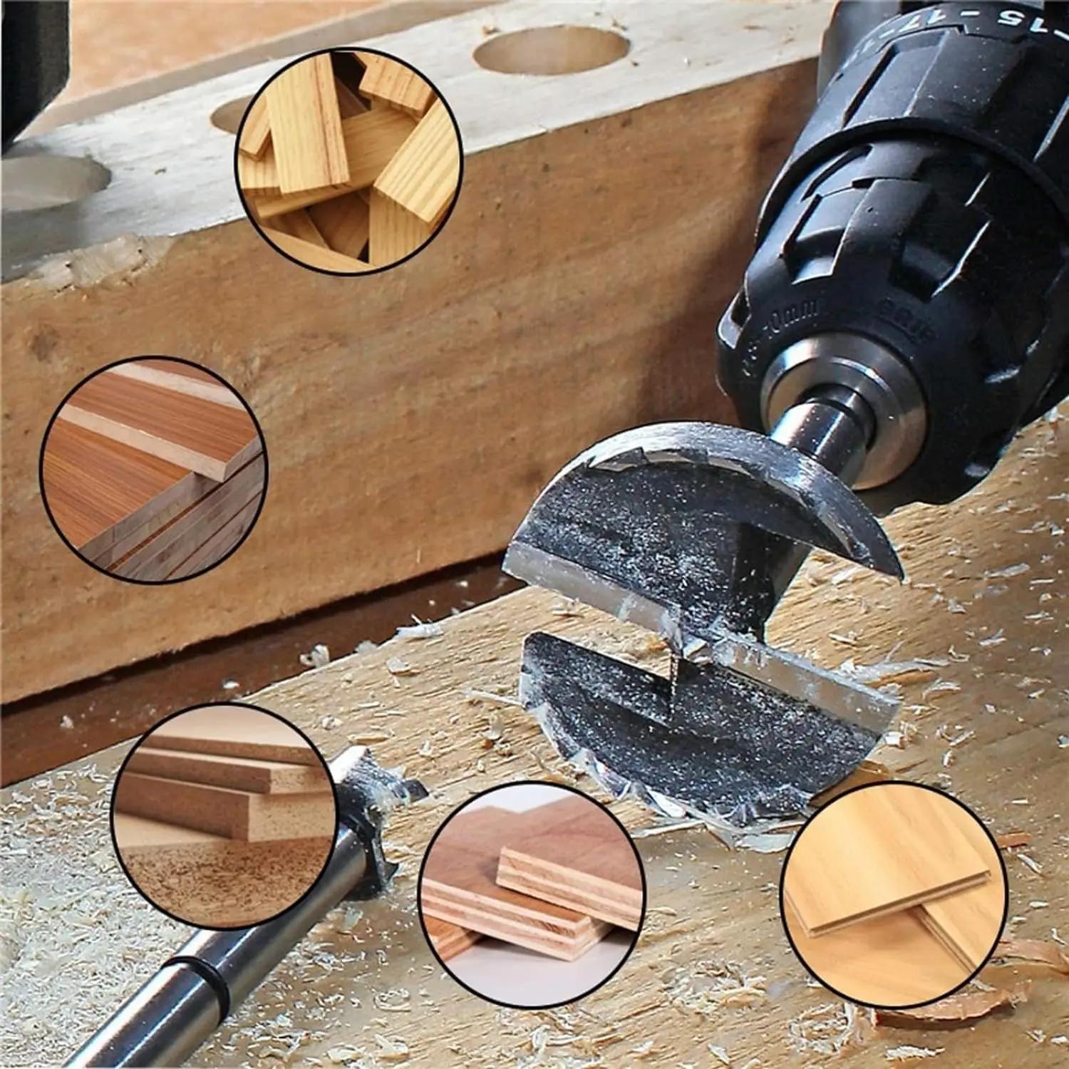 Versery-Kit de forets foreurs Forstner, travail de calcul, auto-centrage, scie cloche, coupe-bois, e