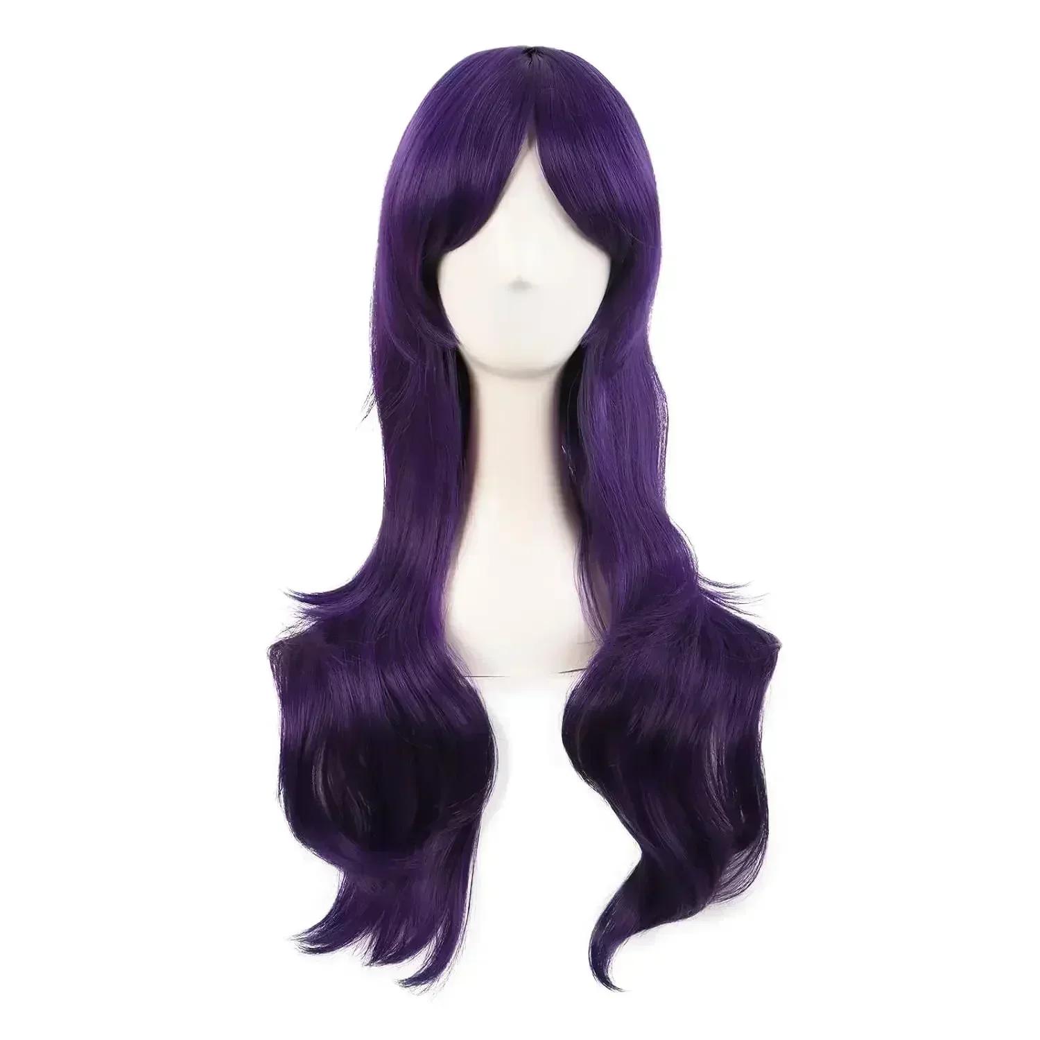 Perruque Synthétique Bouclée avec Extrémités pour Costume de Cosplay, Cheveux Longs de 70cm, Raides,