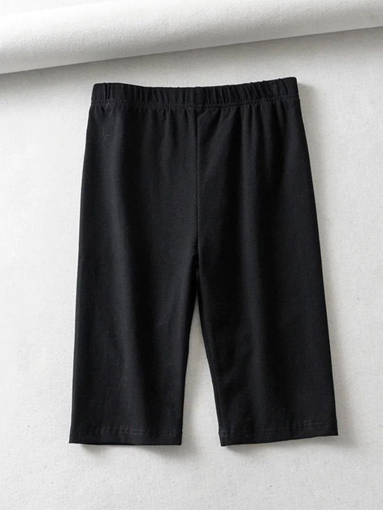 Short de motard en coton pour femmes, sexy, taille haute, élastique, couleur pure, slim, longueur au