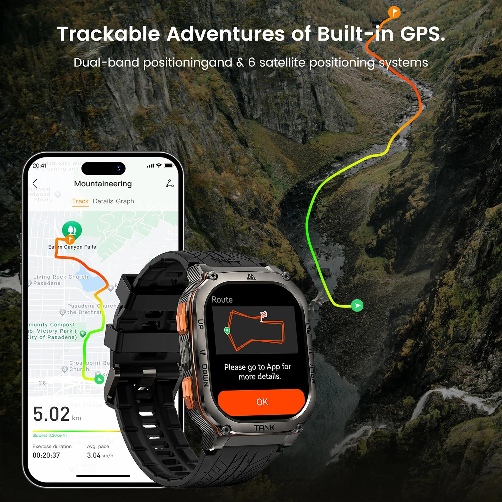 KOSPET TANK M3 Ultra GPS montre intelligente hommes qualité militaire boussole altimètre barométriqu