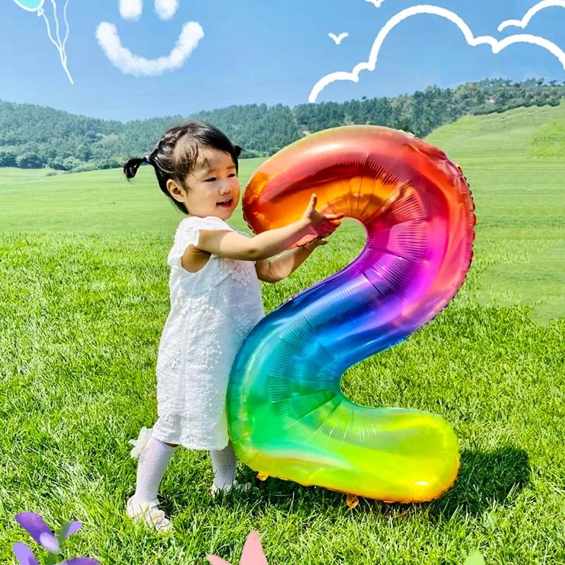 Ballons en aluminium numéro 40 pouces, 0 1 2 3 4 5 6 7 8 9 ans, ballons pour enfants et adultes, déc