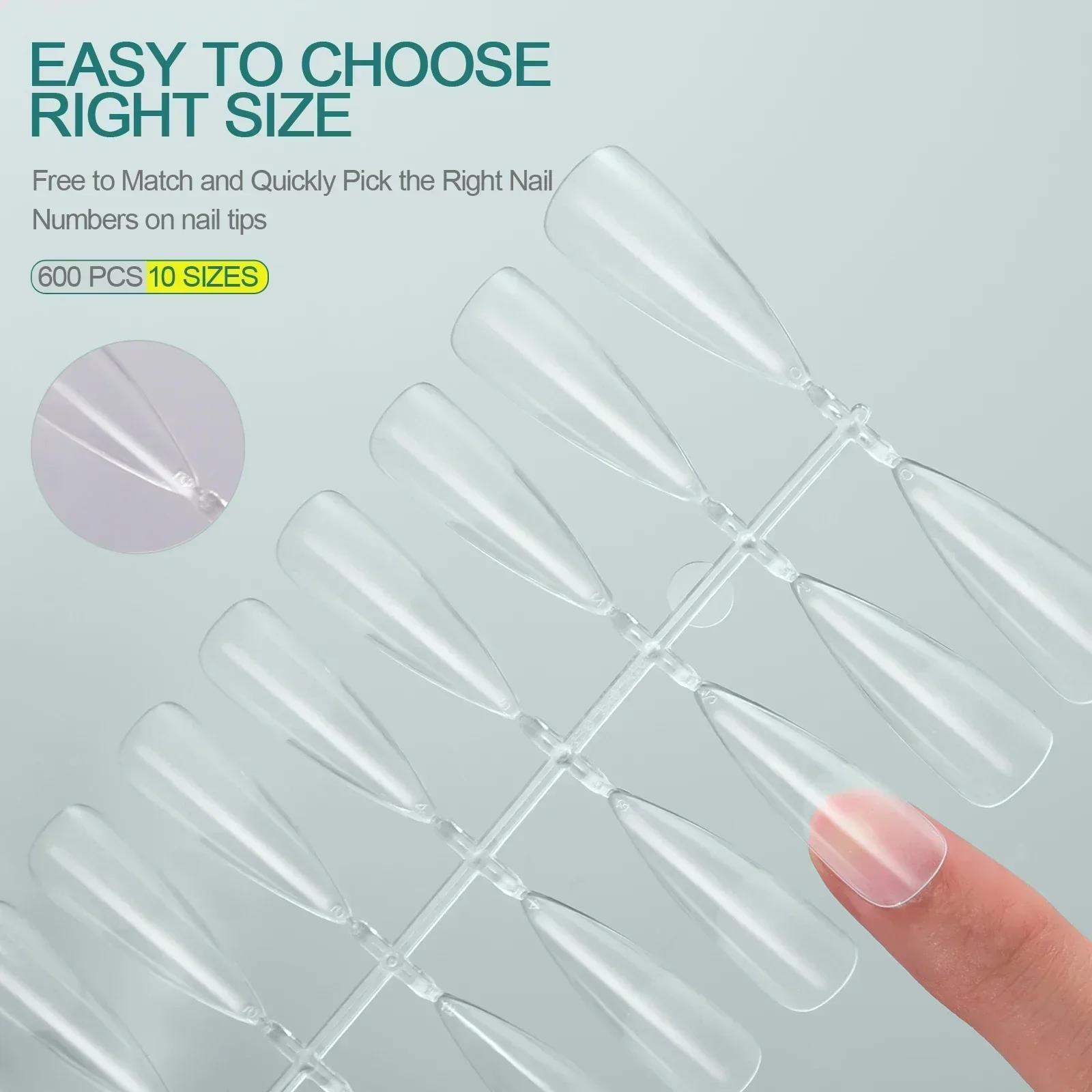 Nailpop 120 pièces ongles acryliques fausse Capsule courte cercueil d'amande carré Extension d'ongle