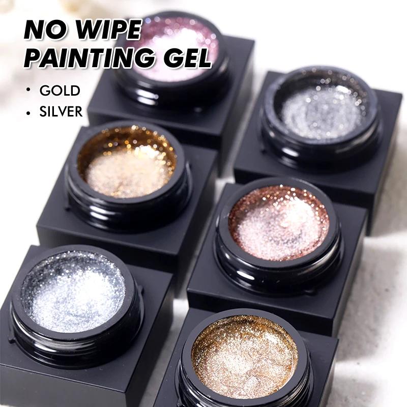 CHUNSHU haute densité platine Gel vernis à ongles semi-solide 5G réfléchissant or argent paillettes 