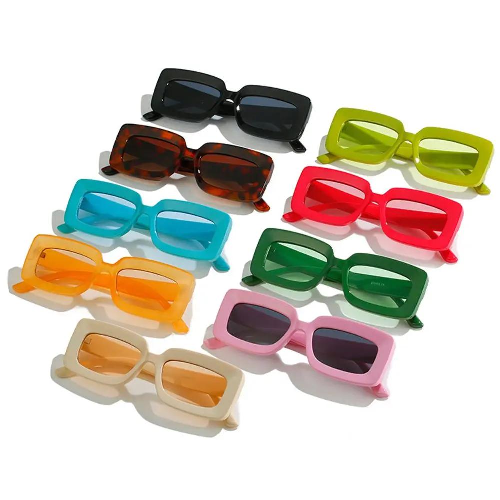 Lunettes de soleil rectangulaires à grande monture pour femmes, lunettes carrées violettes, lunettes