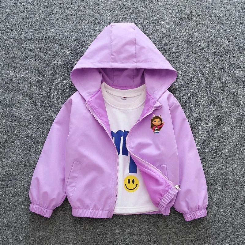Veste à capuche Gabby's Dollhouse pour filles, collection Printemps 2026, manteau décontracté à ferm
