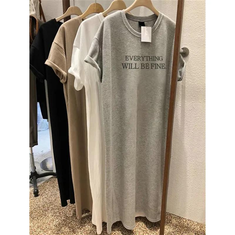 Robe d'été fine, grande taille, ample, manches courtes, pour femmes, nouvelle lettre imprimée, Simpl