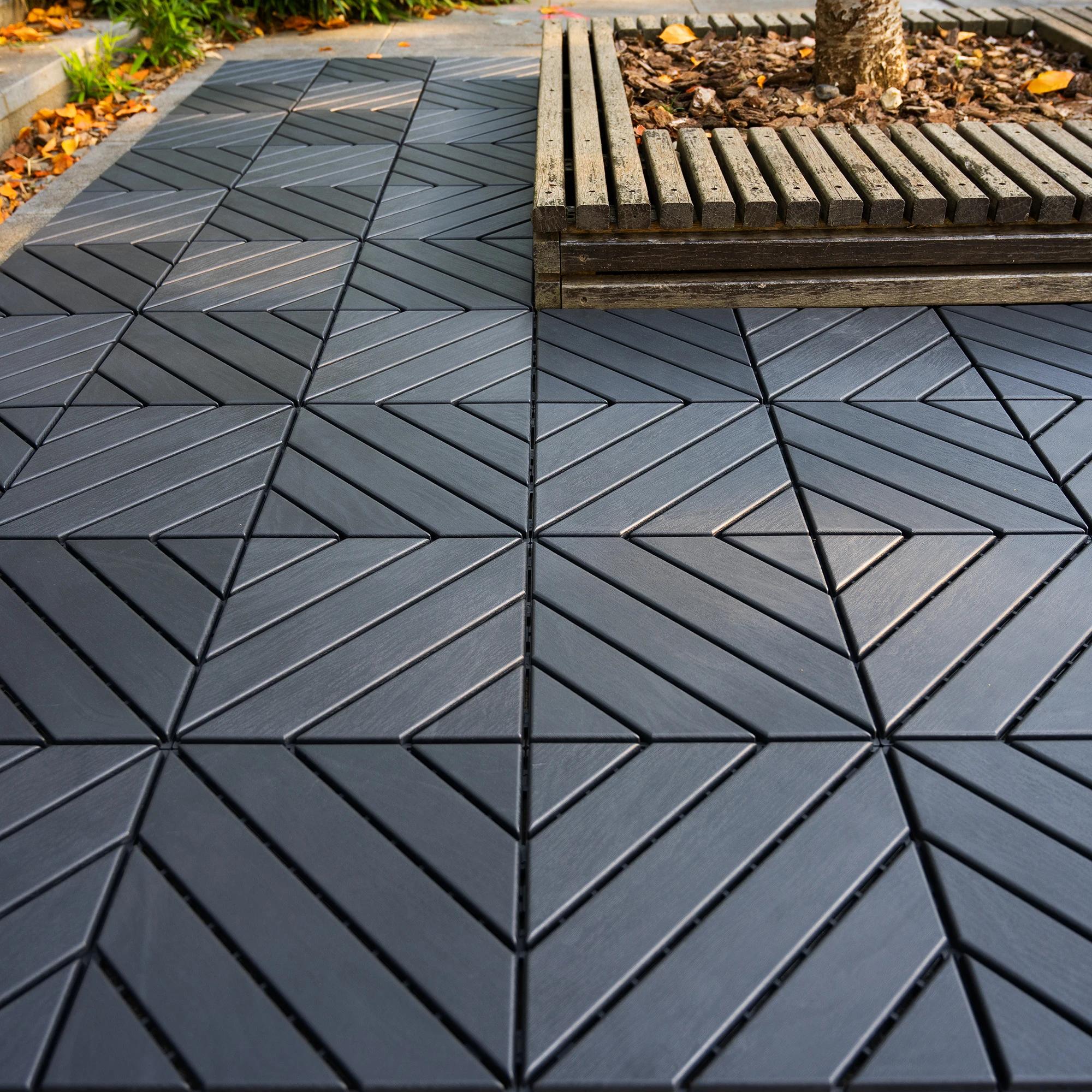 Carreaux de terrasse imbriqués en plastique, carreaux carrés étanches, utilisation par tous les temp