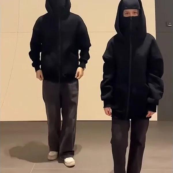 Cagoule gothique Y2K pour hommes et femmes, Harajuku, nouvel article d'hiver, sweat-shirt à Double c