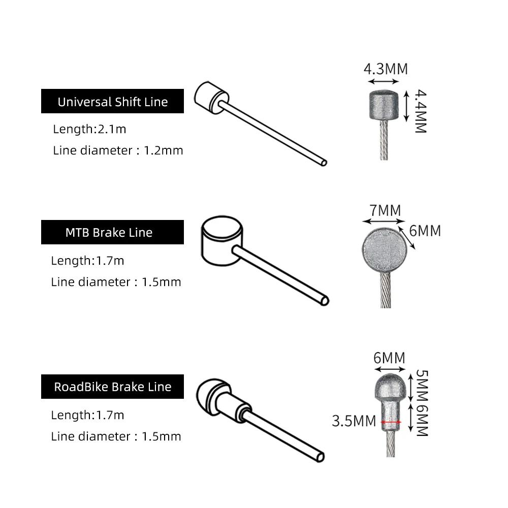 1 / 5pcs dérailleur de vélo frein de changement de vitesse câble intérieur en acier inoxydable, vélo