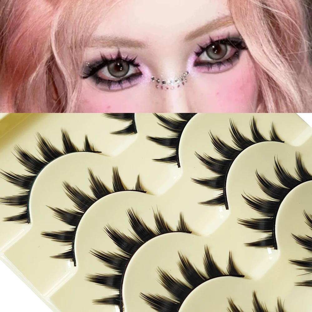 5 Paris oeil de chat faux cils longs épais Cosplay faux cils Extension Smokey maquillage naturel fai