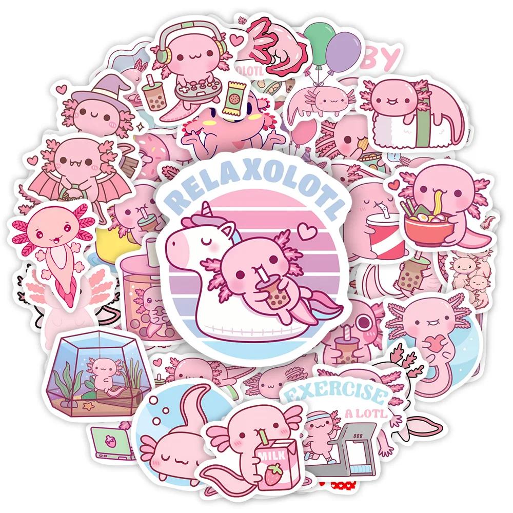 Kawaii dessin animé Axolotl autocollants mignon Animal enfants bricolage jouet cadeau Graffiti décal