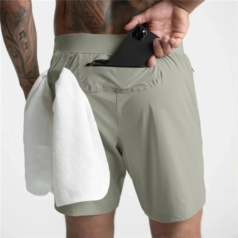 Short jogging homme séchage rapide avec poche zippée - Pantalon court gym fitness course été 2025