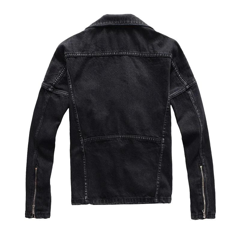 Veste en jean pour homme, col rabattu, fermeture éclair, manches longues, style vintage délavé, stre