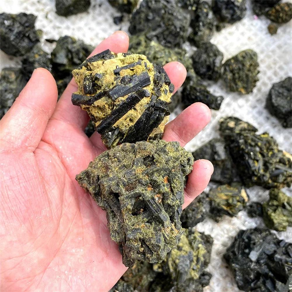 Pierre de tourmaline verte naturelle de haute qualité, spécimen minéral brut, pierres précieuses, pi